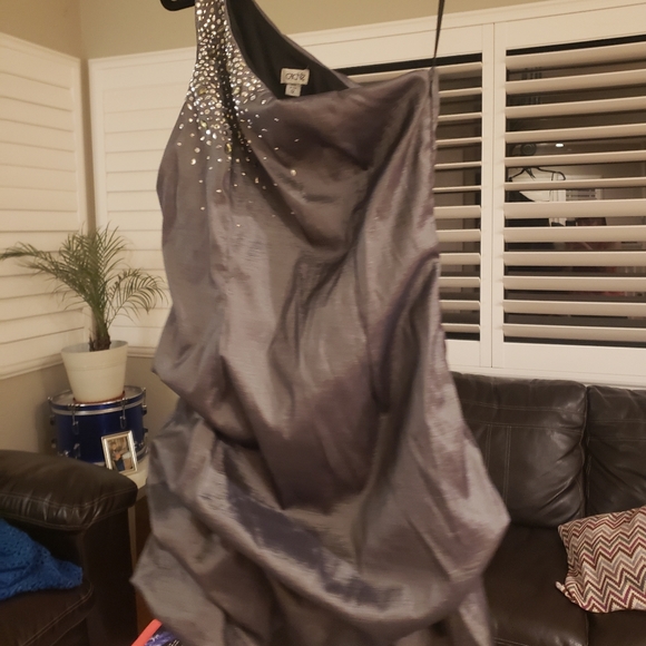 Cache Puff One Sleeve Evening Gown TINY flaw sz 12 - Picture 2 of 11